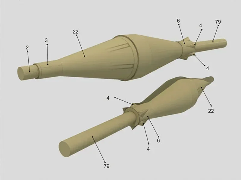 1:1 120cm roket peluru granat DIY 3D kartu kertas Model set bangunan konstruksi anak-anak mainan pendidikan Model militer