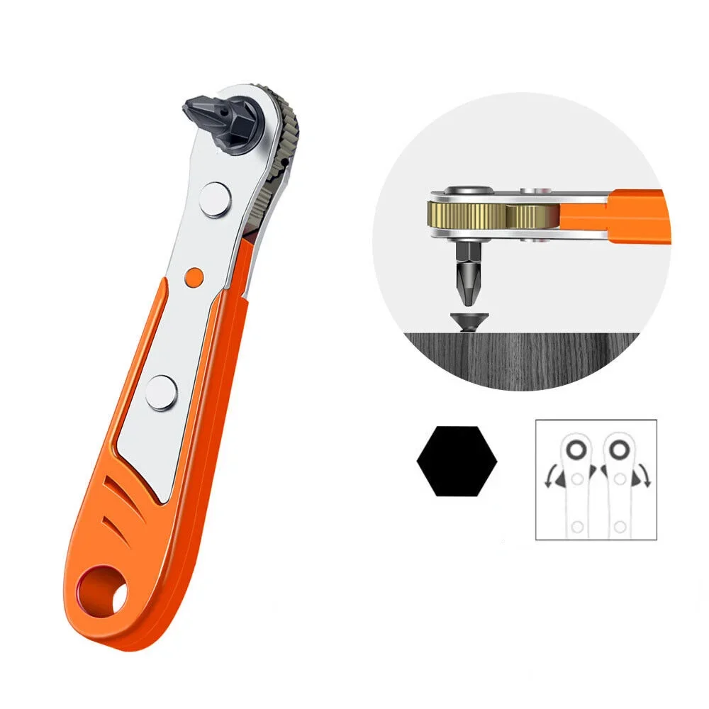 1pc Hexagon Ratchet Spanner Mini Quick Release Socket Tool Repair Wrench Screwdriver Forward Reverse Ratchet Spnner Tools