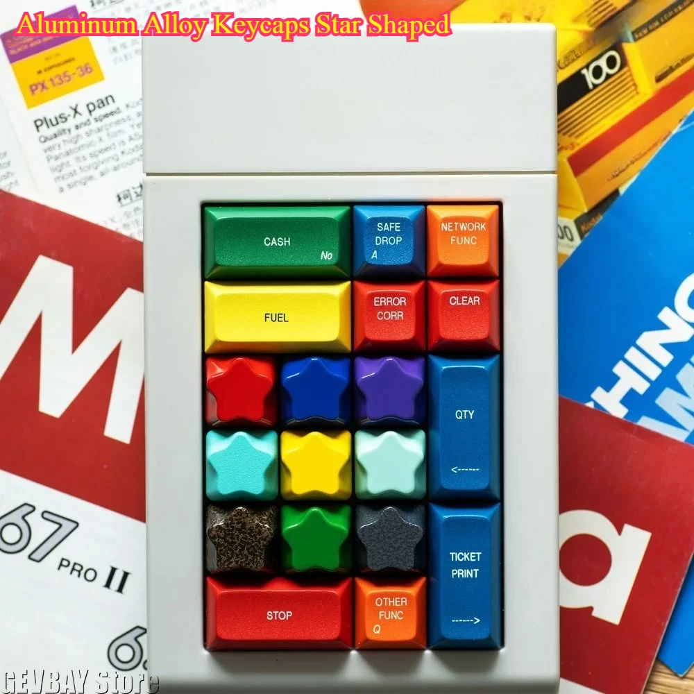 Aluminum Alloy Keycaps Star Shaped - Metal Baked Paint CNC Customized for Mechanical Keyboard