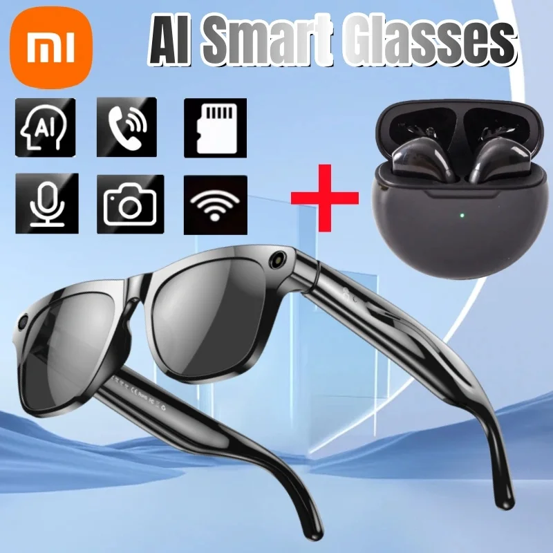 Xiaomi AI 8K نظارات ذكية 120MP كاميرا مقاوم للماء بلوتوث مكالمة تشغيل الموسيقى نظارات ذكية تحديد الصور ChatGPT 2025 جديد