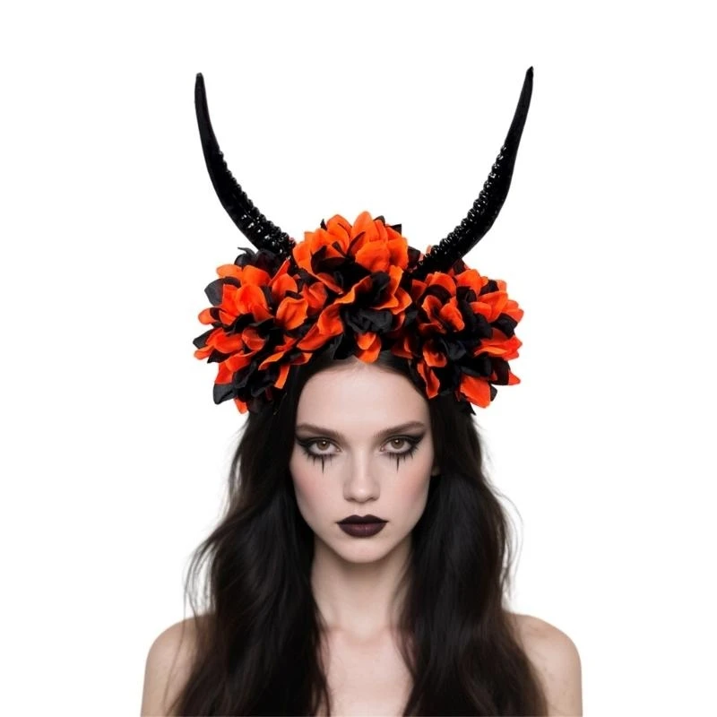 5ASD Antelope Horn Design Resin Resin Band for All -Play Comple and Actuality Event Event Acture Awalween Party Hair Assactory