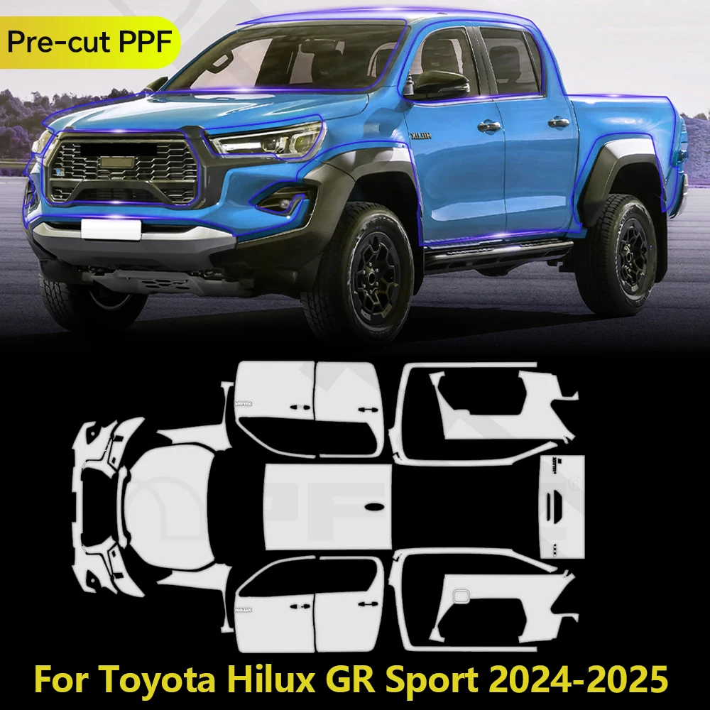 

TPU Car Paint Protection Film For Toyota Hilux GR Sport 2024-2025 Pre-cut Clear PPF Anti-Scratch Resistant Invisible Repairable