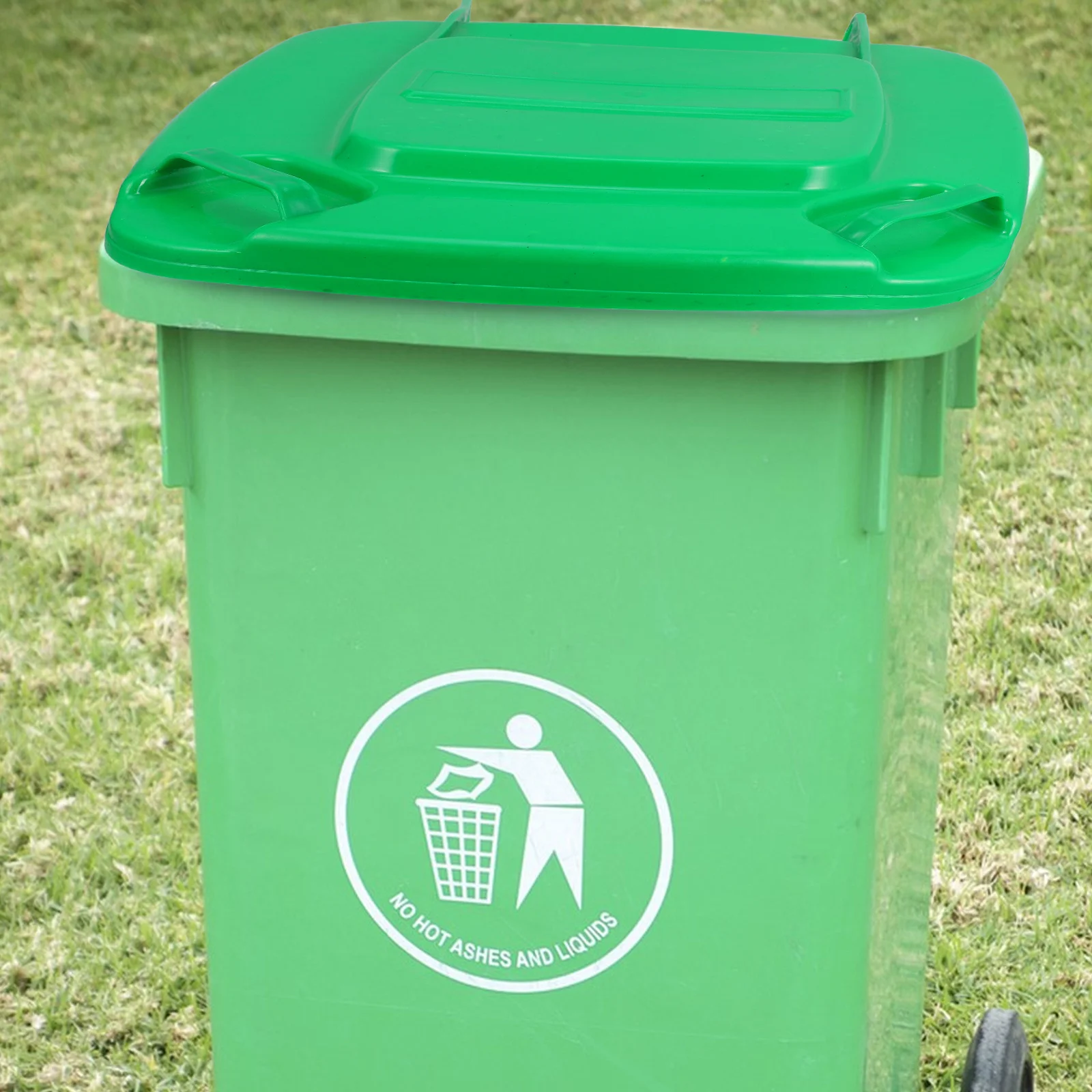 

1 set Outdoor Trash Can Lid 50L Thickened Waterproof Cover With Lock Clip Rustproof Uv Resistant Garbage Bin Accessory Trash