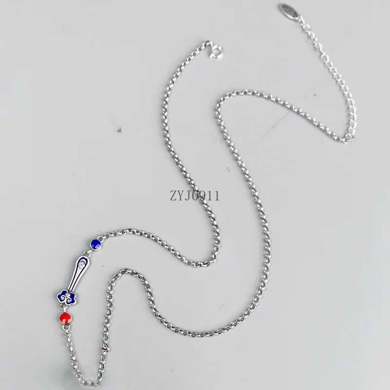 *Langyan Anhänger aus 925er-Sterlingsilber, südroter Achat, Kürbisform, ethnischer Vintage-Stil, Emaille-Anhänger, Schmuck für Frauen, kann ausgeben werden