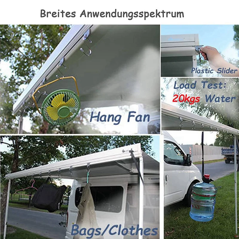 24pcs Camping Markisen haken RV Markisen bügel Haken RV Party Licht Kleiderbügel für RV Caravan Camper