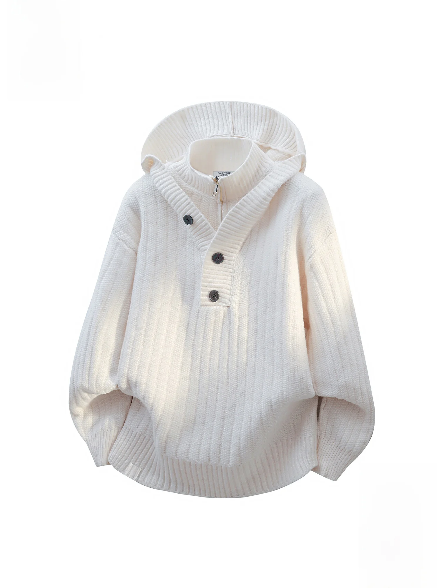 

Мужская вязаная толстовка Paul Frank с воротником-стойкой, имитация двухслойности, зимняя теплая утолщенная повседневная модная одежда