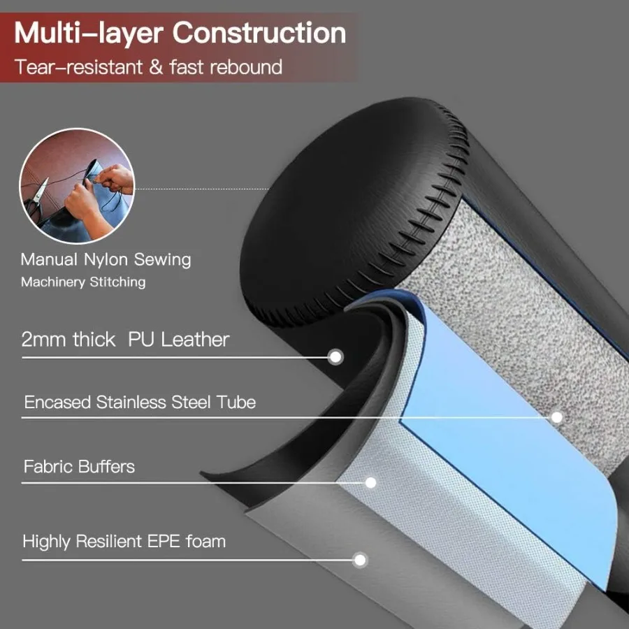 حقيبة ملاكمة قائمة بذاتها مع حامل للبالغين والشباب، حقيبة ملاكمة واقفة شديدة التحمل مثالية للتمرين في صالة الألعاب الرياضية المنزلية