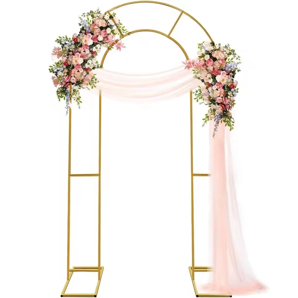Doppelbogen-Hintergrundrahmen, Höhe 2,2 m, Metallbogen-Hintergrundrahmen, U-förmiger Hochzeitsbogen, Bogen für Babyparty-Zeremonien – Detail 11