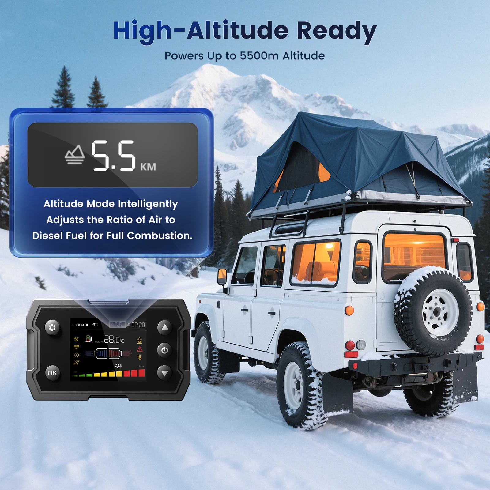 Hcalory Parking Heater 2025 Pemanas Mobil yang Ditingkatkan 8KW TB2-SE Kipas Pemanas Aksesoris Elektronik Mobil TB2-P 12V Pemanas Diesel