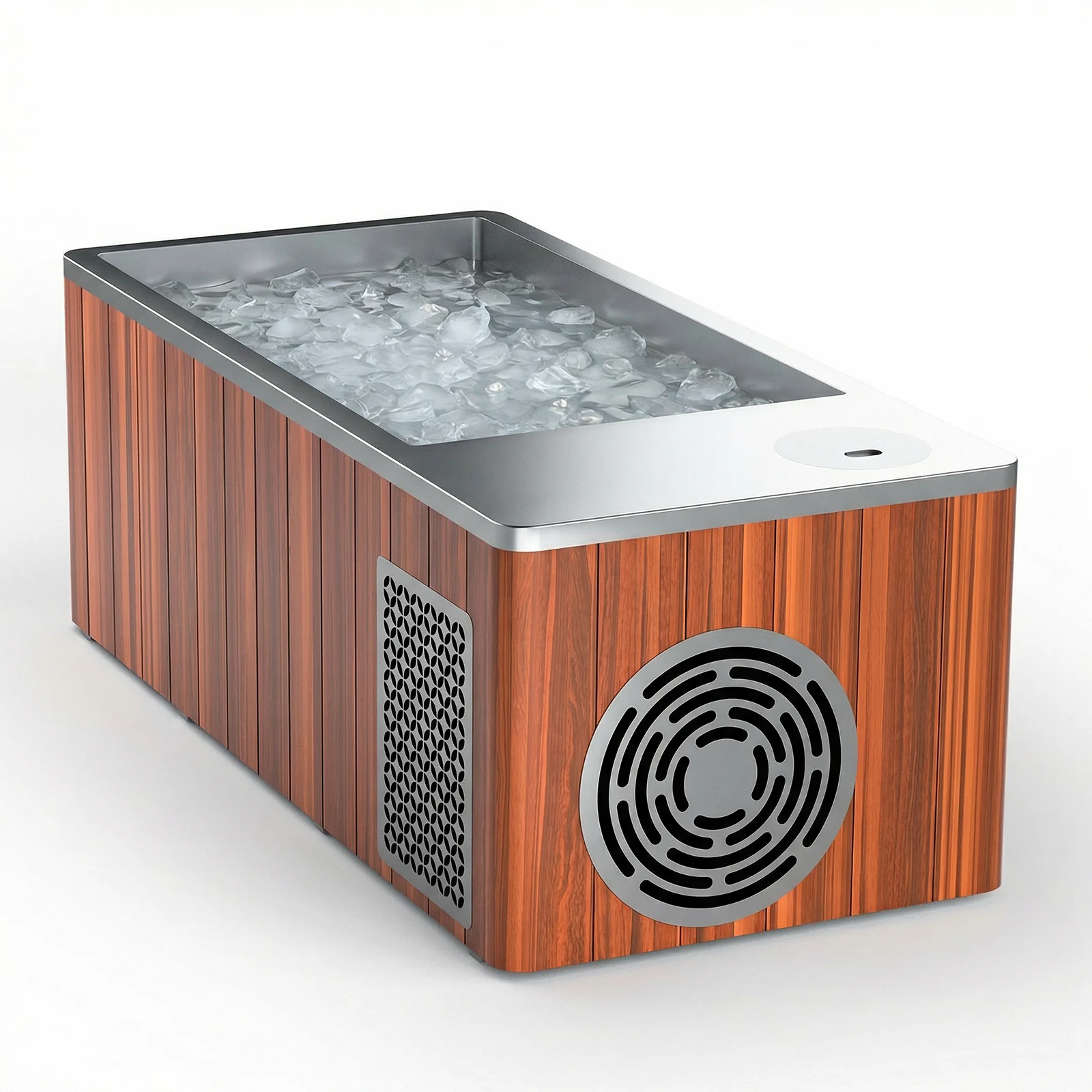 Syochi All in One Cold Plunge Ice Bath Bucket Wood and Stainless Steel Cold Plunge Wooden 1hp Water Chiller Ice Bath With Cover