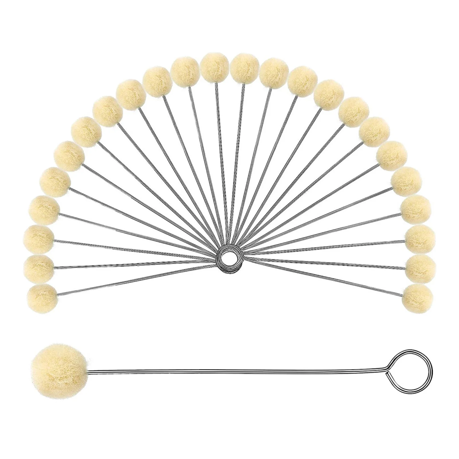 

100Pcs Dye Wool Daubers Durable Iron Handle Wool Ball Applicators for Leathercraft Dyeing Gluing and DIY Projects