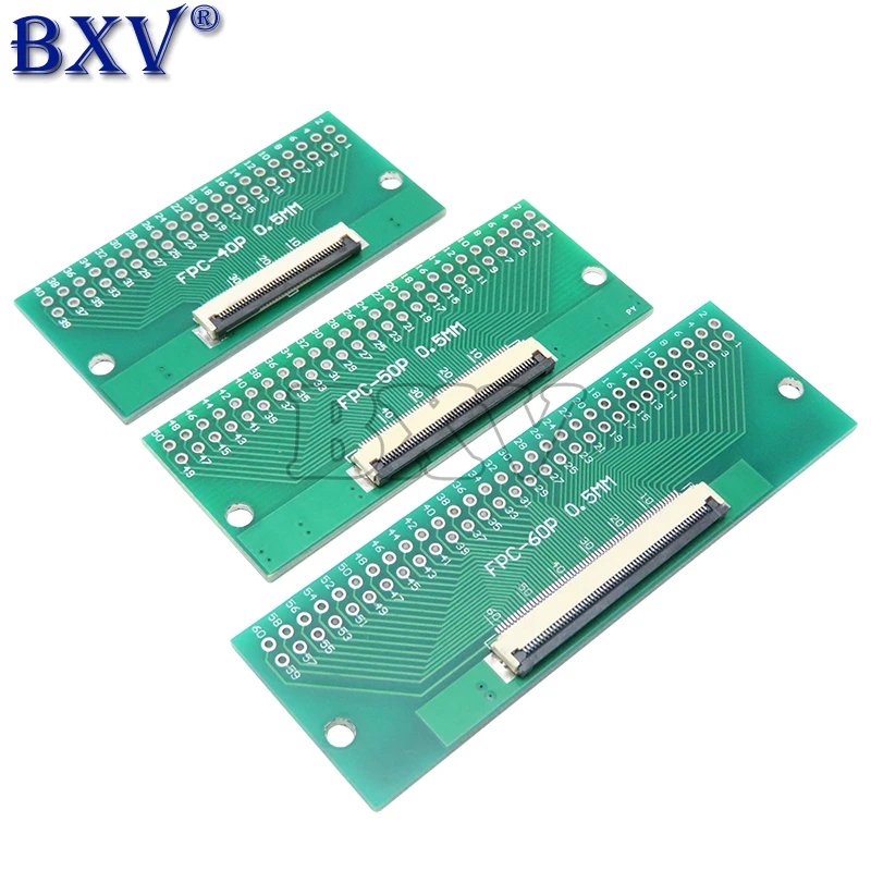 FPC FFC 0.5MM 1.0MM Pitch Conversion Board DIY PCB Board 6P~60P 6 8 10 20 24 26 30 34 40 50 60 P Connector For Cable Transfer