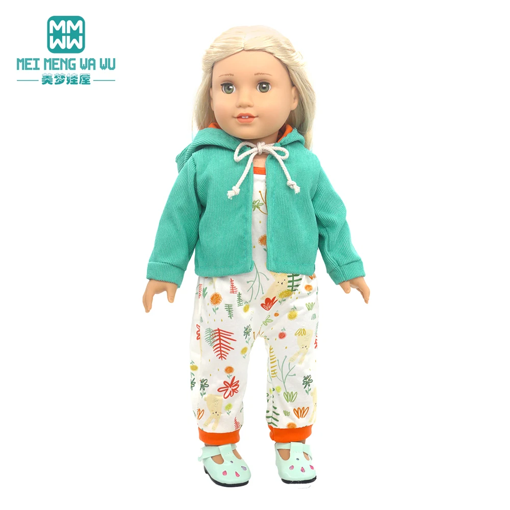 Clothes for doll fits 43-45cm New born doll American doll Fashion jackets jeans Plush jumpsuit Girl's gift