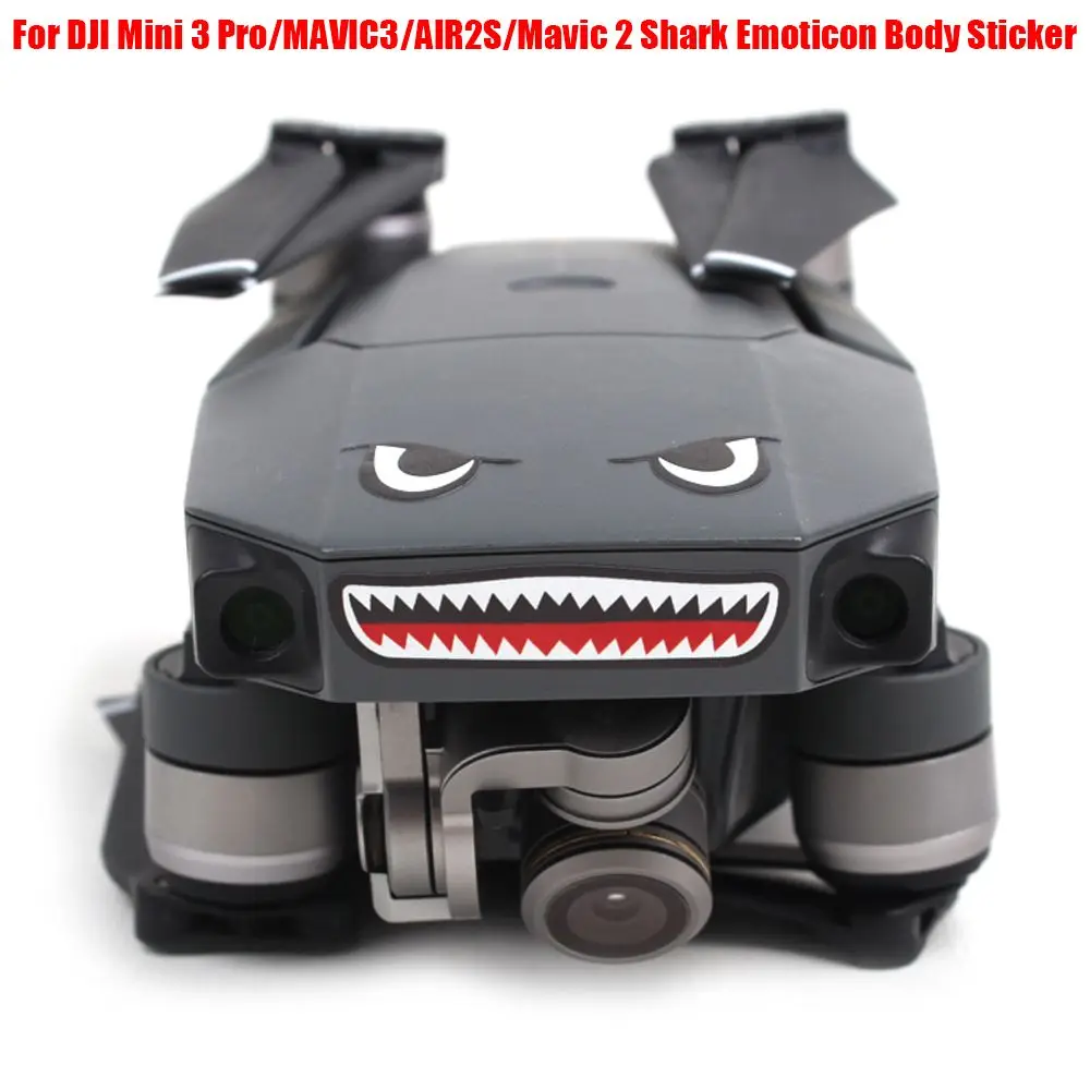 For DJI Mini 3 Pro/MAVIC3/AIR2S/Mavic 2 Shark Emoticon Body Sticker Stereo Relief Animation Sticker