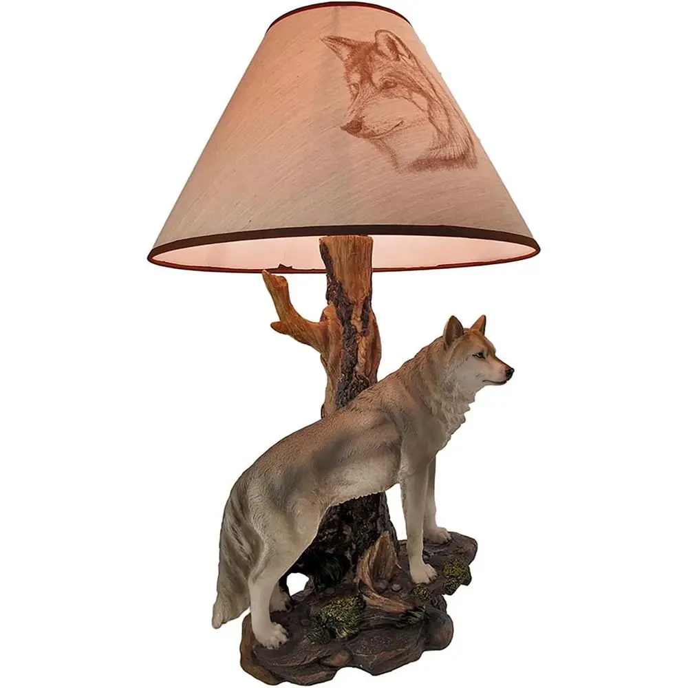 Gray Wooden Twilight-Inspired Table Lamp view 4