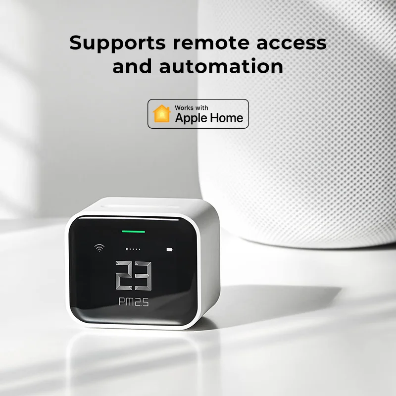 Qingping 5in1 Apple HomeKit Compatible WiFi Air Quality Monitor,Portable CO2 Meter Sensor Detects PM2.5PM10,Temperature,Humidity