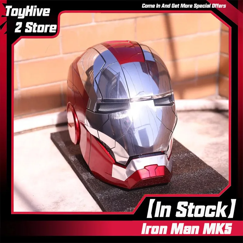 

Iron Man MK5 Helmet MK5 1:1 Voice Control Avengers War Machine Cosplay With LED Light Electronic Close Ironman Helmet Kids Gift
