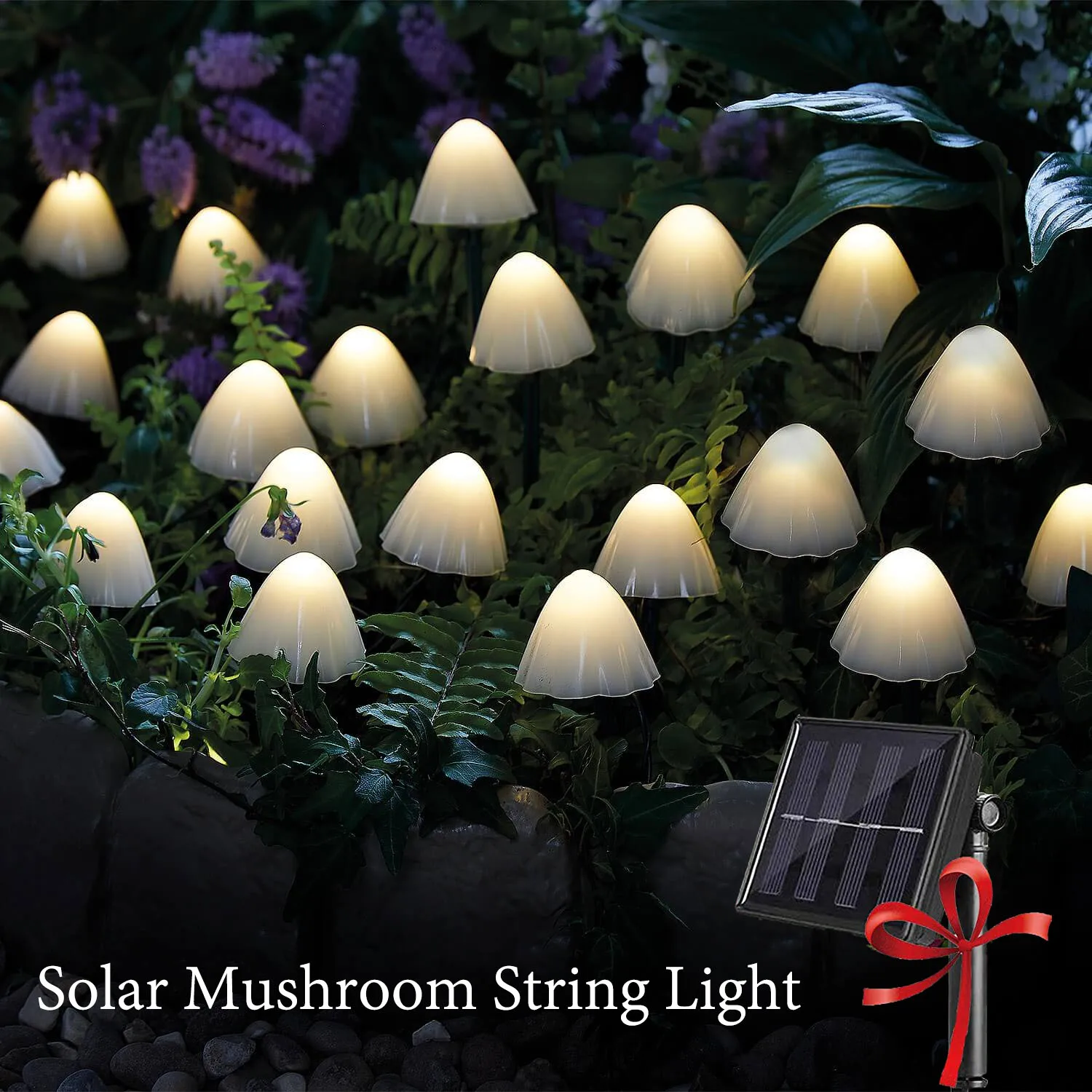 

Outdoor LED Solar Garden Lights Waterproof Mushroom String Lawn Lamps Garland Landscape Decoration for Yard/Path/Party/Street