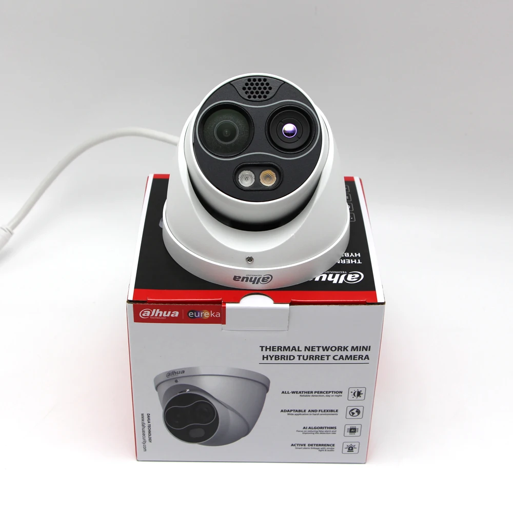Original Dahua TPC-DF1241-B2F2-DW-S8, TPC-DF1241-S8 Eureka Series 4MP POE IP67 Thermal Network Mini Hybrid Eyeball Camera