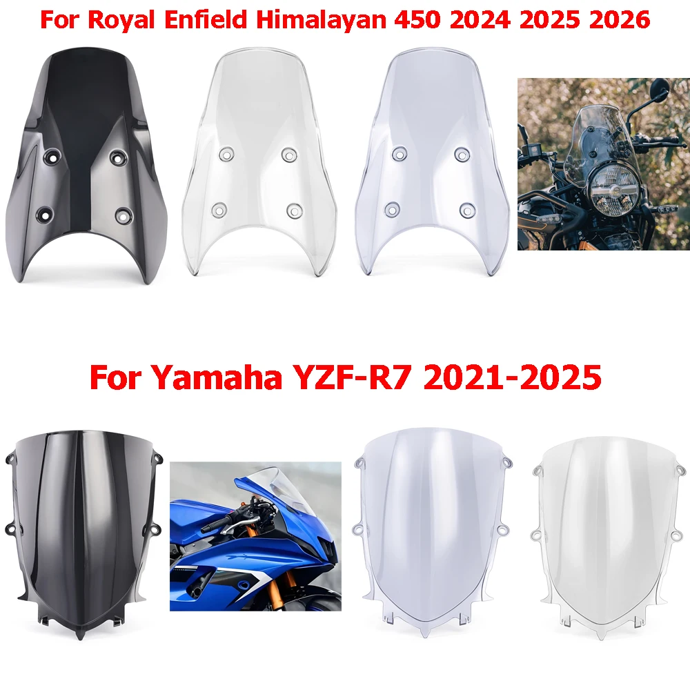 

Motorcycle Wind Deflector For Yamaha YZF-R7 2021-2025 Windscreen Windshield for Royal Enfield Himalayan 450 2024-2026