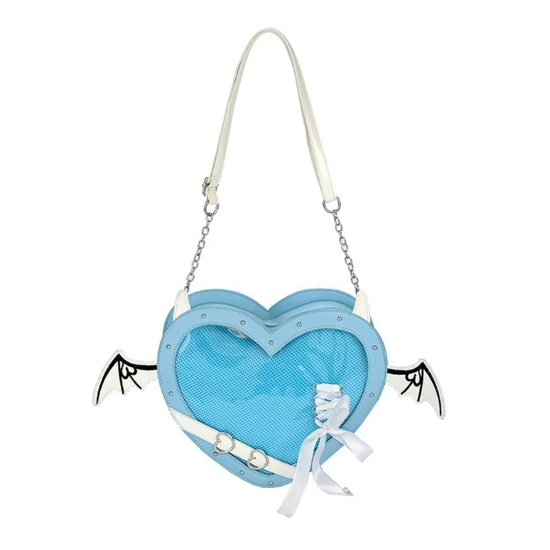 

E8FB Heart Shoulder Bag Japanese Crossbody Bag Lovely Itabag for Daily