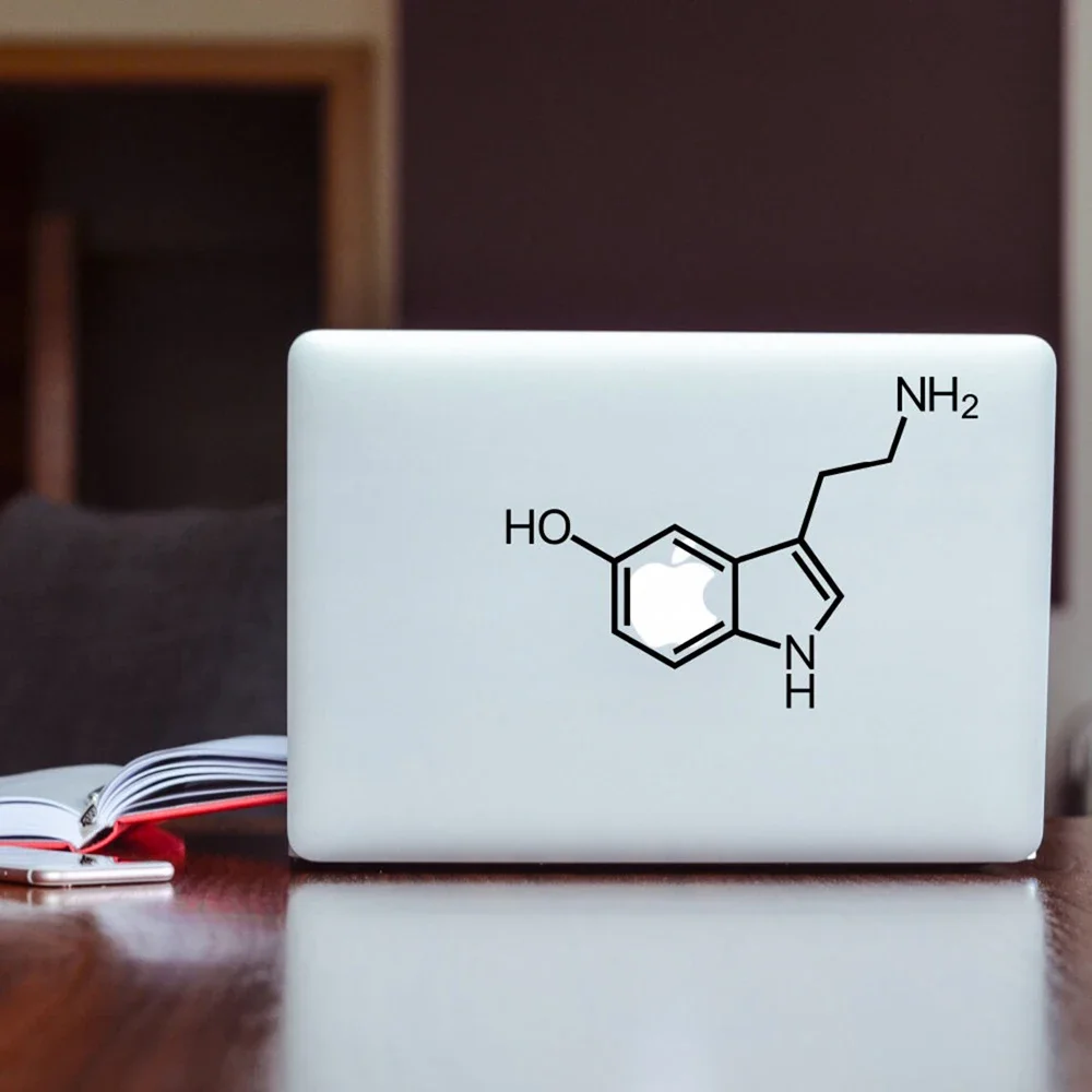 Serotonin Molecule MacBook Decal Apple MacBook Laptop Decal Happy Chemical Molecule Decal Molecule Sticker Science Decal A295