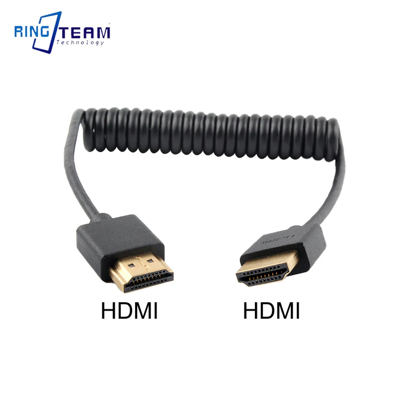 4K Ultra HD HDMI V20 Coiled Extension Cable Male-Male Compatible with Standard Mini Micro HDMI - 60Hz HDR ARC