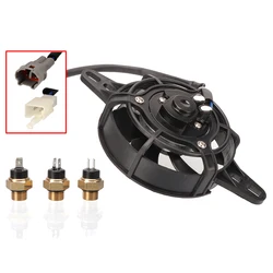 12V Motorcycle Cooling Fan Oil Cooler Engine Electric Radiator M16 Temp Sensor Switch For 150cc-250cc Motocross ATV Quad Bike
