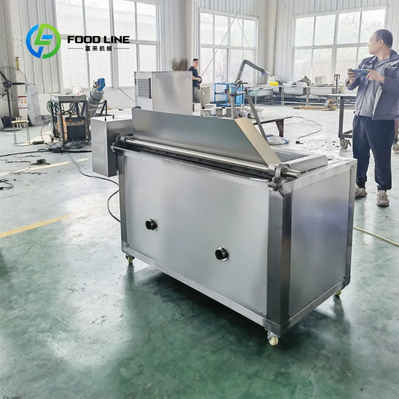 Continuous Falafel Fryer Electric Deep Frying Machine Customized for French Fries Banana Plantain Chips Commercial Snack Fryer