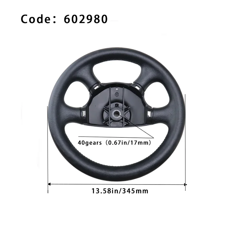 Golf cart steering wheel fit EZGO RXV&TXT golf car replaces 602980 607925, 40 gear black steering plate with cover turning wheel