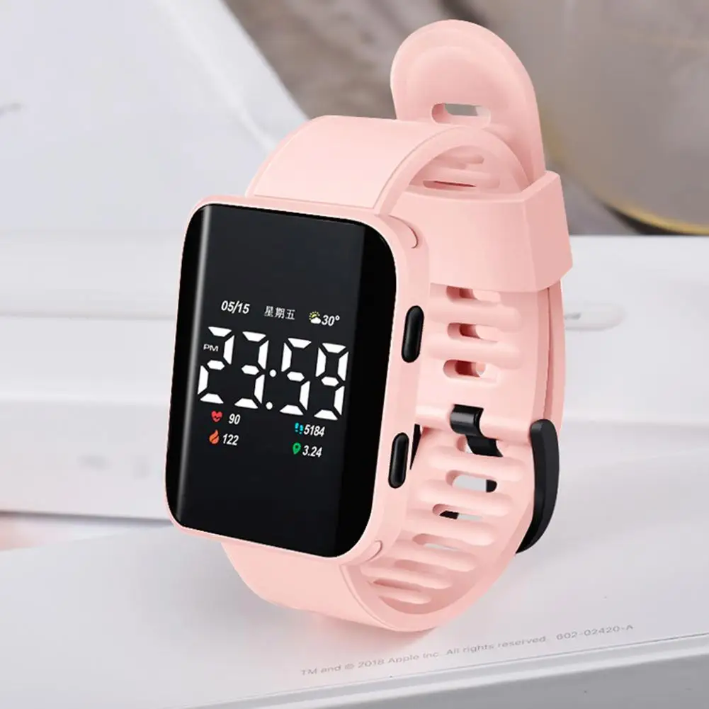 Electronic Watch LED Luminous Life Waterproof Square Dial Sports Digital Wrist Watch Bluetooth Call Fitness Sports For Student