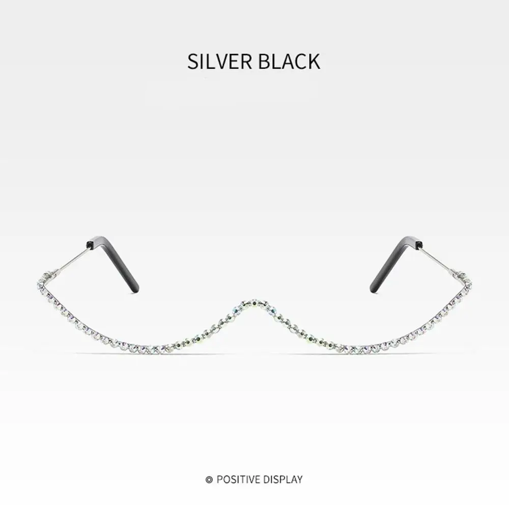 Diamond Diamond Rhinestone Eyewear Decoration Rhinestone Eyeglasses Frames Diamond Sunglasses Frames Fake Glasses Half Frame Glasses - Aliexpress Deal