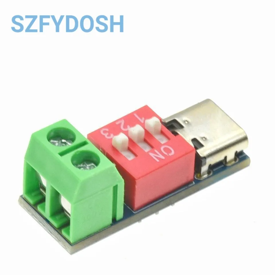 Type-C PD QC Trigger 5V~20V Dial Code Adjustment DC Voltage Power Module Dial Adjustment Voltage Fast Charging Decoy Module