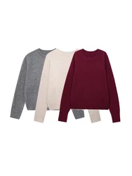 Women's Soft Touch Oversized Knit Sweater, O Neck, Long Sleeve, Female Pullovers, Chic Tops, Fashion