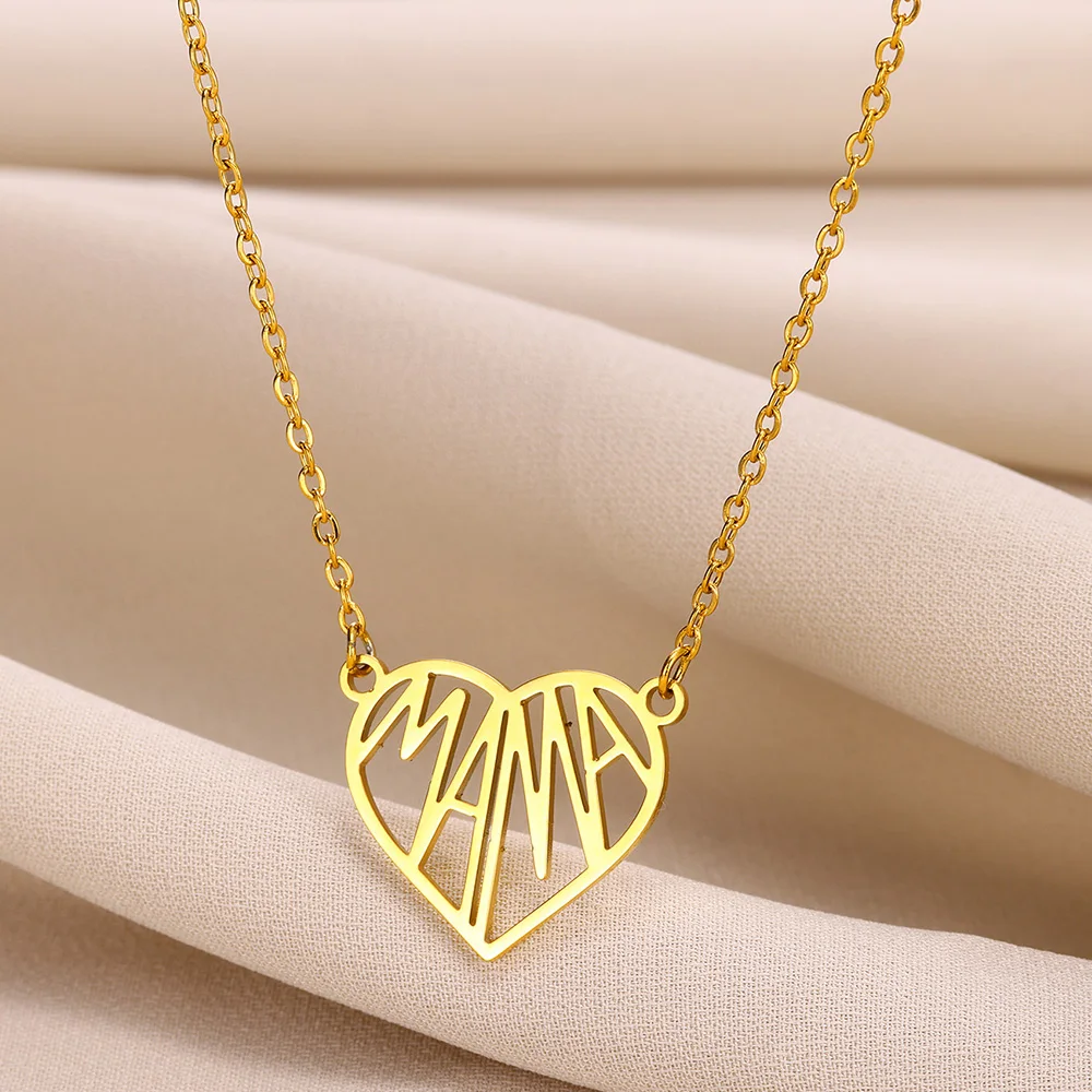 Mode Halsketten 2022 Frau Edelstahl Liebe Herz Anhänger Halsketten Jungfrau Mädchen Schmuck Rose Gold Farbe Kette Link