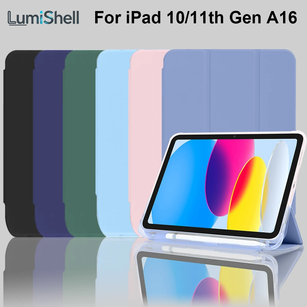 Clear Soft Case For iPad A16 11th /10th Generation 10.9/11inch 2025 2022, With Pencil Holder Translucent Frosted Back Cover