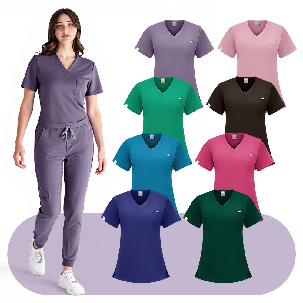 医療用スクラブ、病院勤務用スクラブセット、卸売看護スクラブユニフォーム、女性医療薬局クリニック作業服