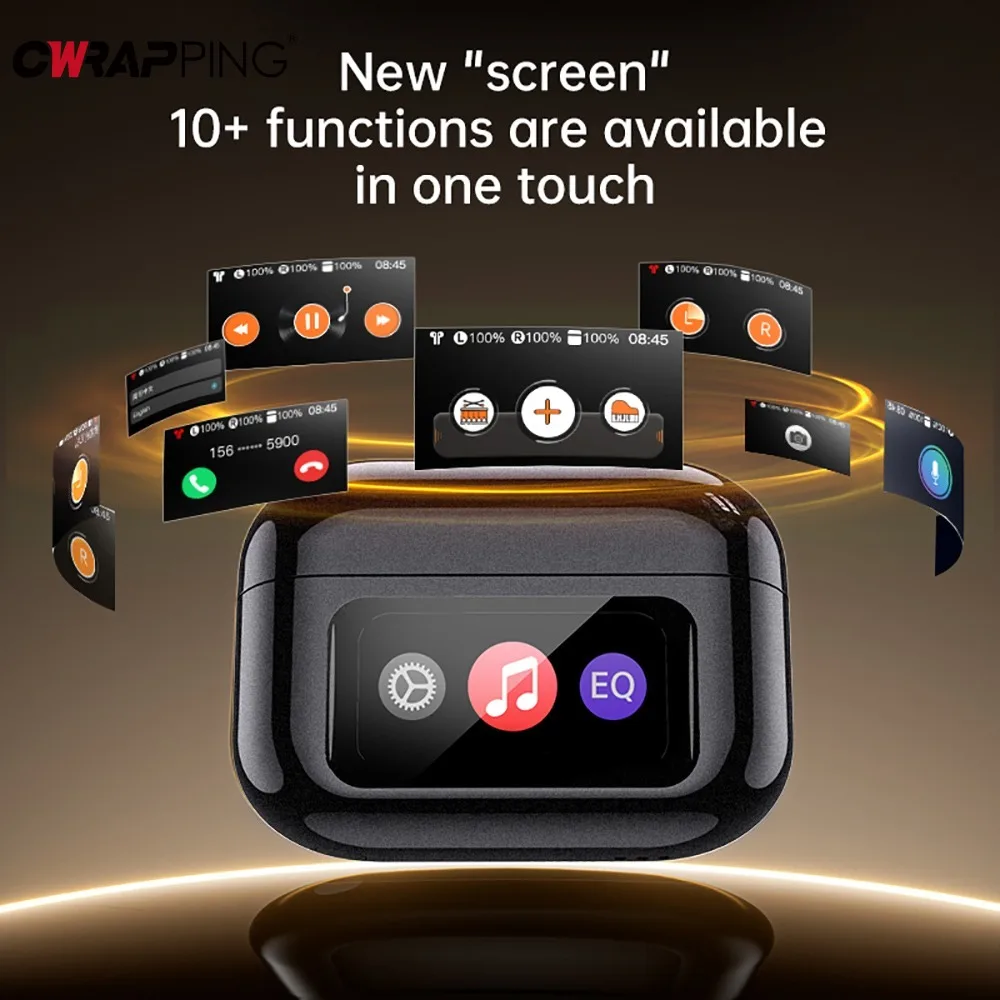 XG42 OWS Open Ear Clip Bluetooth Earbuds Full Color Touch Screen UV Craft TWS Headphones Anti-Lost Finder Sport Stereo Earphones