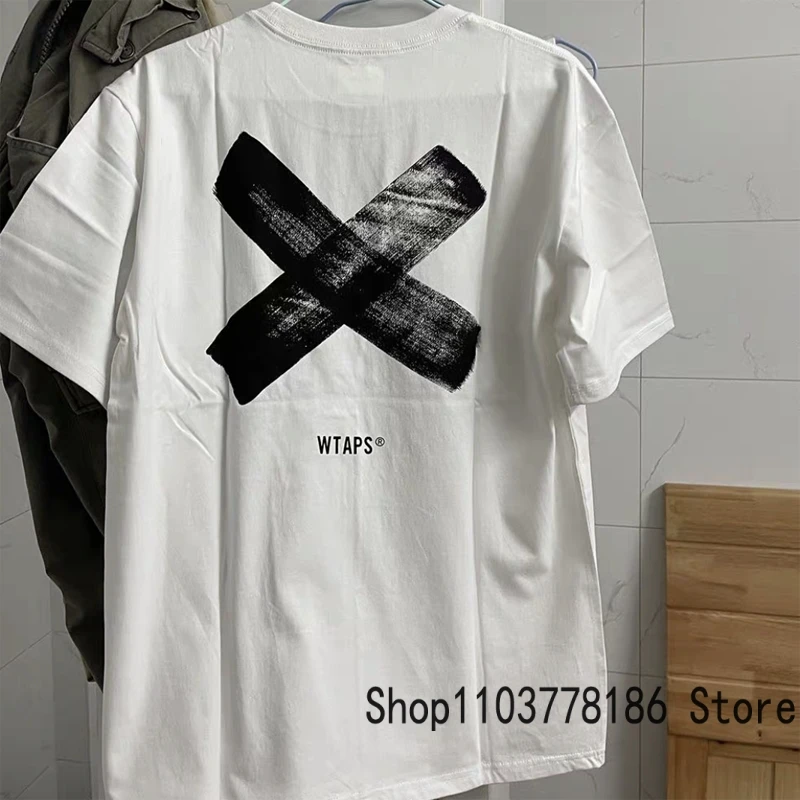 WTAPS Short Sleeve T-shirt Classic Cross Print Loose Breathable Cotton Tops 2024 Summer Hot Sale New Wtaps Men's Woem's Clothing