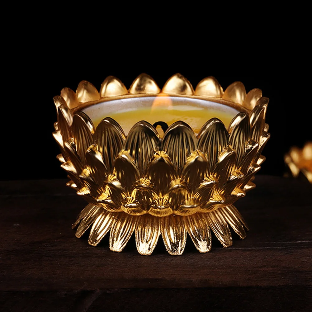 

2Pcs Lotus Petal Holder Hand-Made Shiny Surface Beautiful Home Accessory for Formal Setting Decor Lotus Holder