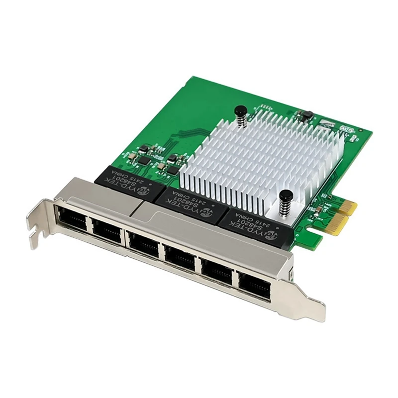 Gigabit Network Card Ethernet LAN Card 6 Port Pcie X1 Network Adapter 1000Mbps High-Speed For Win7/8/10