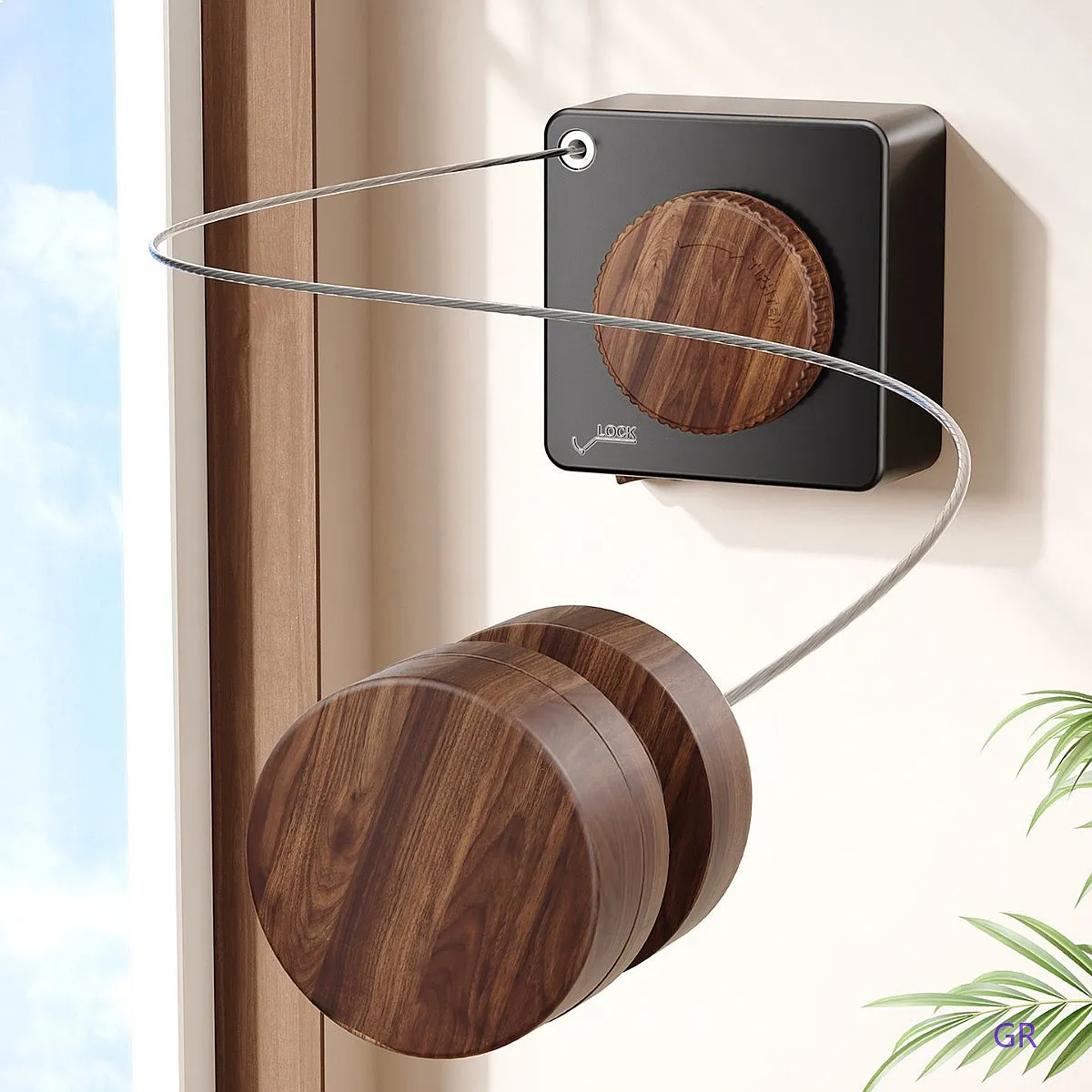 Retractable Invisible Clothesline, Wall-Mounted No-Drilling Stainless Steel Wire for Indoor Balcony