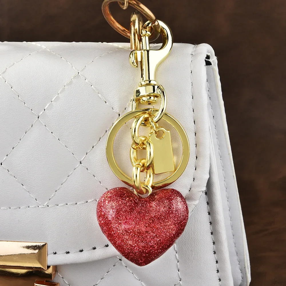 

Heart-shaped keychains, creative heart-shaped pendants, women's car heart-shaped bag pendants, bag pendants