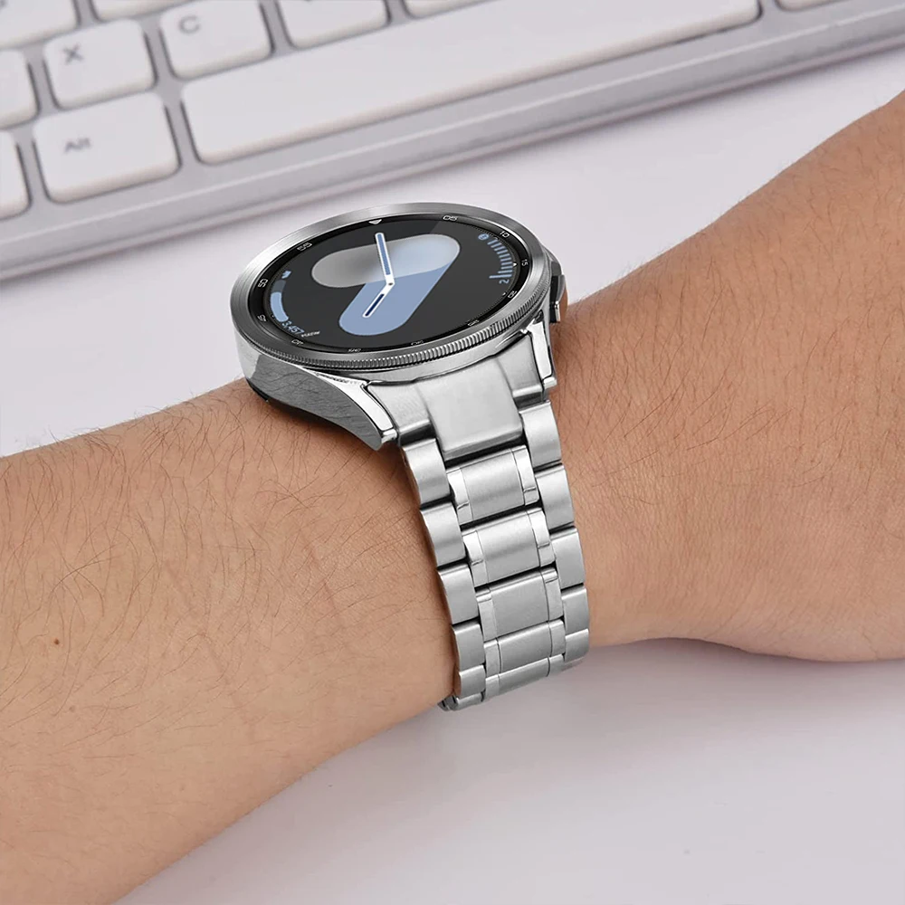 لا توجد حزام فجوات لساعة سامسونج جالاكسي 7/FE/5 Pro/6/4 الكلاسيكية 44 40 مللي متر حزام ساعة معدني جالاكسي ساعة 7 سوار كوريا اكسسوارات