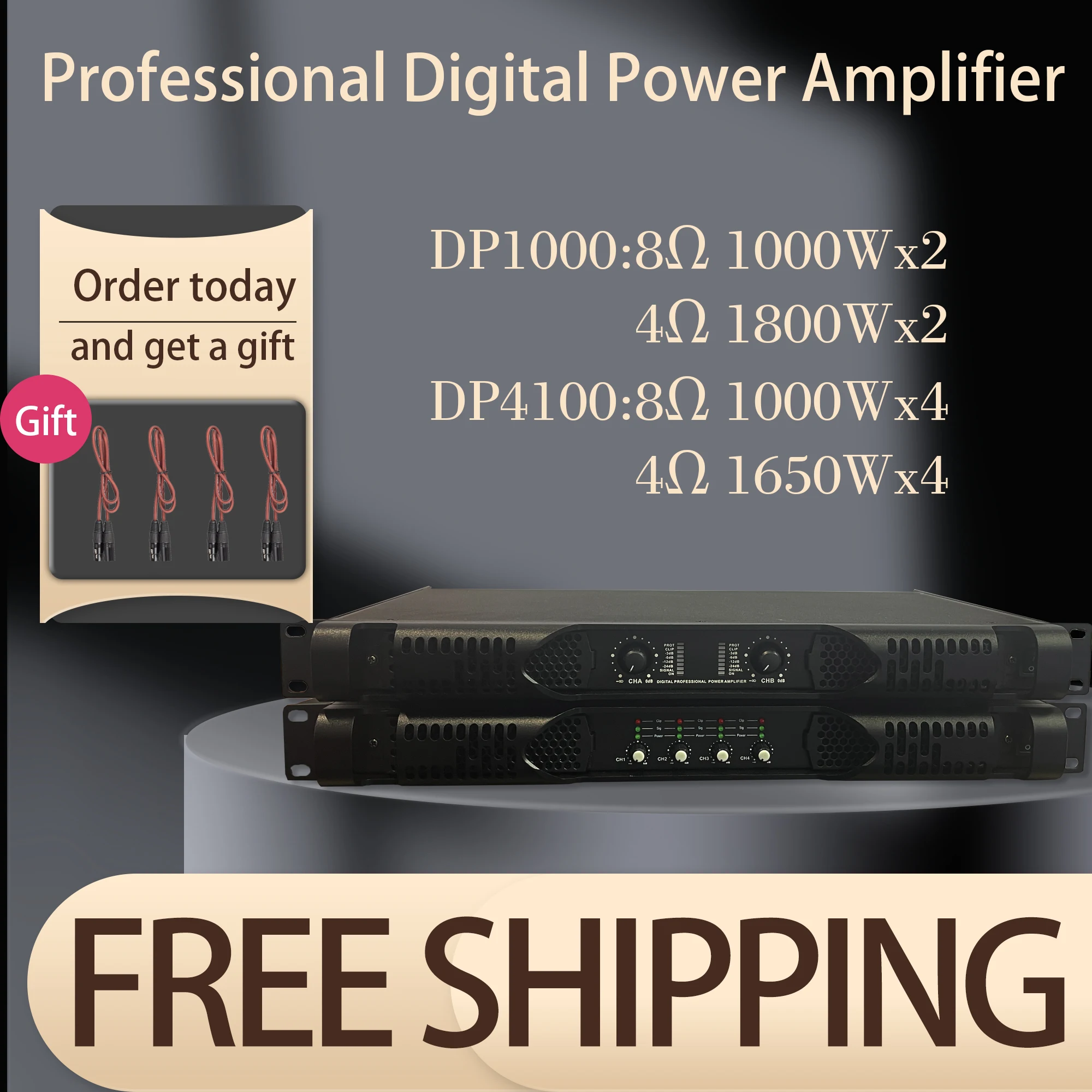 ShennDare Professional Digital Power Amplifier 4 Channel Preamps Line Array Speaker Preamplifier Audio Stereo DJ Subwoofer AMP