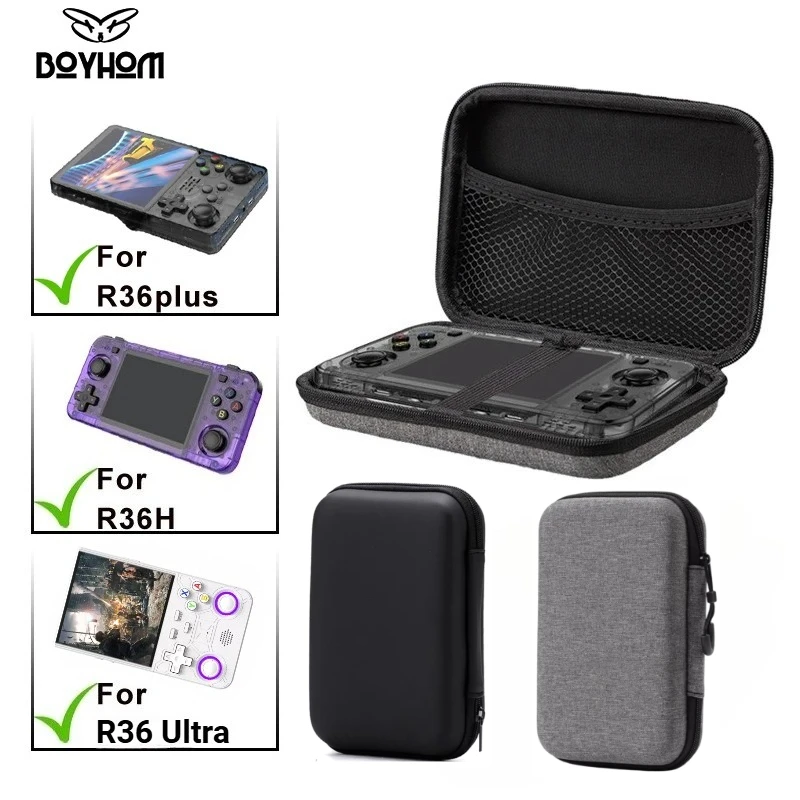 Bolsa de Armazenamento para Console de Jogos Retro Portátil, Bolsa Protetora com Zíper, Bolsa Dura de EVA para R36PLUS R36H RGB30 R36 Ultra