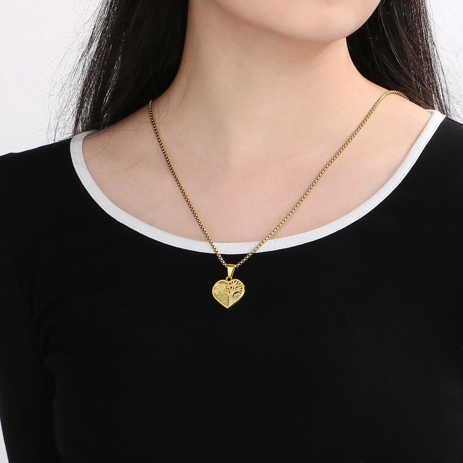 Multi-Style Life Tree Pendant Necklace - Stainless Steel 304 - KN281739-KL image 4