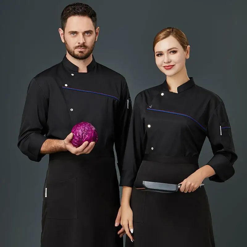 High-End-Koch Overalls Herren Hotel Western Restaurant Catering Backen Milch tee Konditorei gleichen Stil Küchen kleidung Langarm