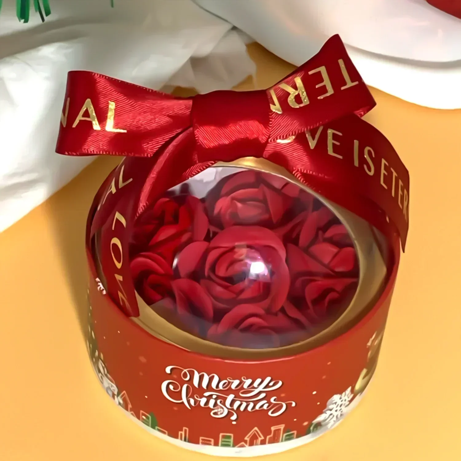 Cubo de abrazo de rosas, caja de embalaje de flores de rosas redondas del hemisferio, caja de Chocolate de flores de San Valentín de Navidad, Cajas de Regalo, suministros para fiestas