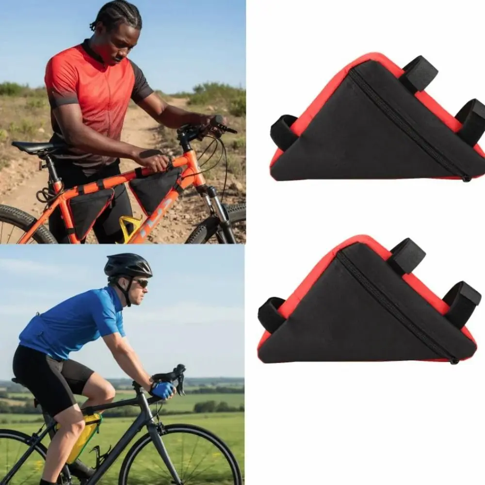 Polyester Bicycle Triangle Bag Ultra-light Storage Bike Beam Hanging Bag Large Capacity Durable Saddle Frame Pouch